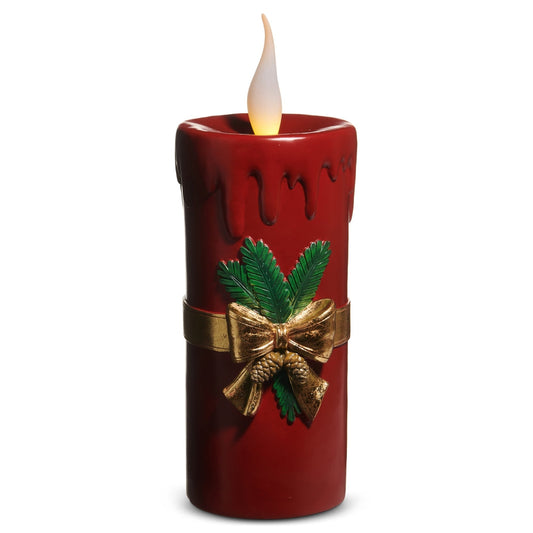 Chrismtas Carousel Collection - 17" Lighted Red Vintage Candle