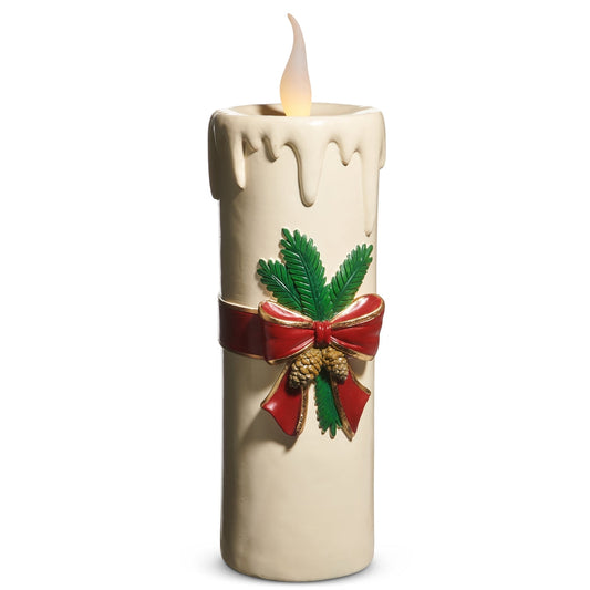 Chrismtas Carousel Collection - 21.5" Lighted White Vintage Candle
