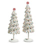 Santa's Sweet Shoppe Collection - White Icing Trees with Sprinkles - SET OF 2