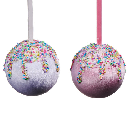 Santa's Sweet Shoppe Collection - 4" Candy Sprinkle Velvet Ornament