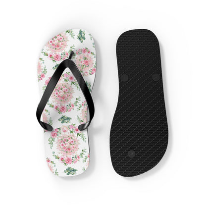 Customizable: Floral Aesthetic Flip Flops, Trendy Beachwear, Vacation Vibes, Dorm Shoes, Shower Shoes
