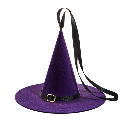 10" PURPLE FLOCKED WITCH HAT