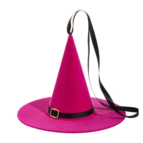 Halloween Carnival - 10" PINK FLOCKED WITCH HAT