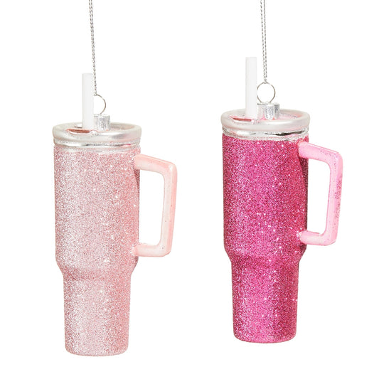 5" Pink Tumbler Ornament - SET OF 2