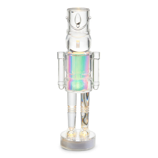 14.5" Lighted Colorful Glitter Transparent Nutcracker