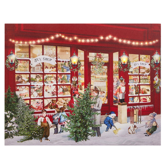 18" Holiday at the Toy Shop Lighted Wall Art