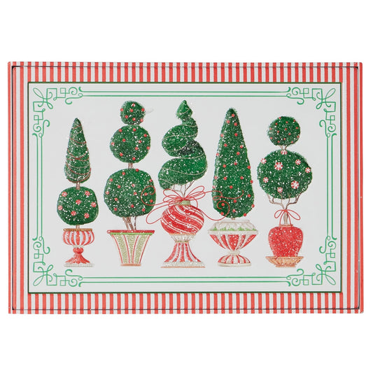 16" Candy Cane Lane Topiary Metal Wall Art