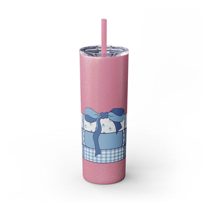 Customizable: Girly Book Club Skinny Tumbler with Straw, 20oz | Perfect for Events, Gifts, Coffee, and Summer Drinks