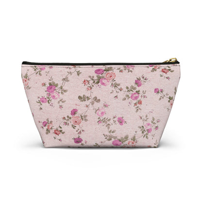 Customizable: Floral Accessory Pouch, Makeup Bag, Travel Organizer, Gift for Her, Pink Floral Bag, Cosmetic Case, Everyday Essentials
