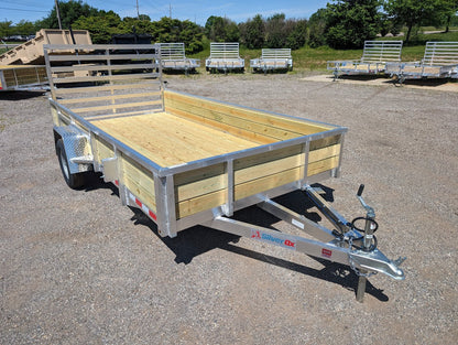 Silver Ox 7x12 Single Axle 3 Board "Woody" Aluminum Utility Trailer