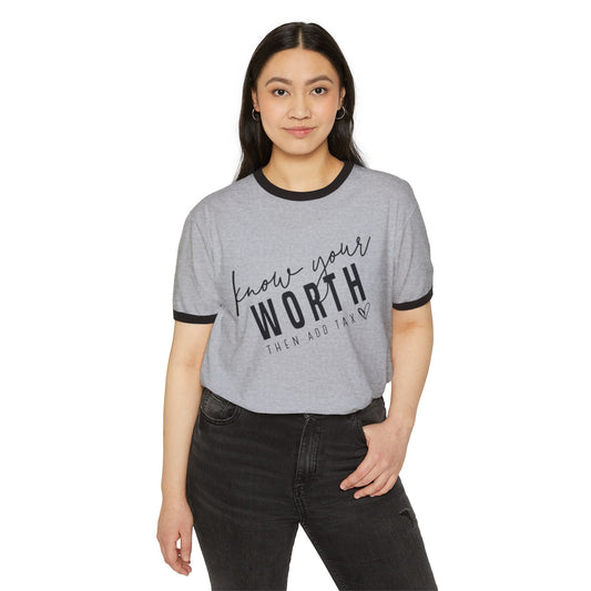 Know Your Worth Women's T-Shirt – Casual Wear for Women & Motivational Self-Care Gift