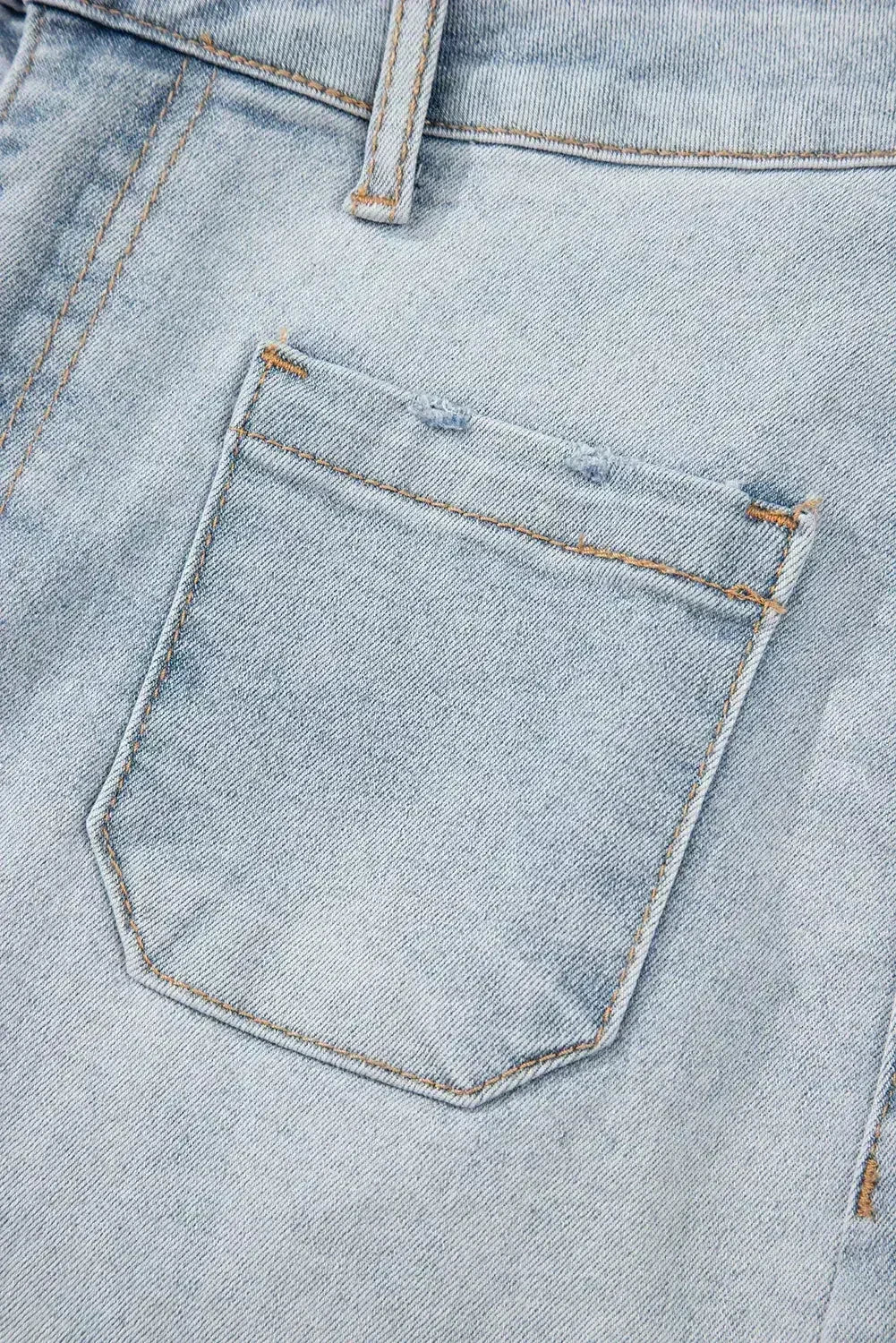 Beau Blue Light Wash High Rise Denim Shorts