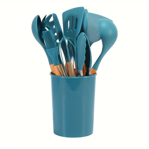 12Piece Grey Silicone Kitchen Utensil Set with Holder | Kitchen Accessories | Kitchen + Metal