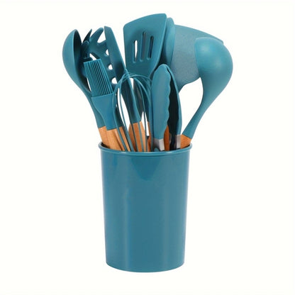 12Piece Grey Silicone Kitchen Utensil Set with Holder | Kitchen Accessories | Kitchen + Metal