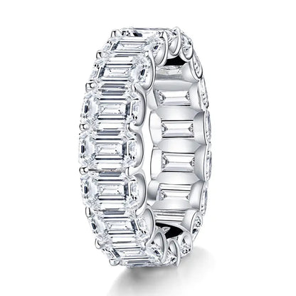 Sterling Silver Ring with High Carbon Diamond Simulant