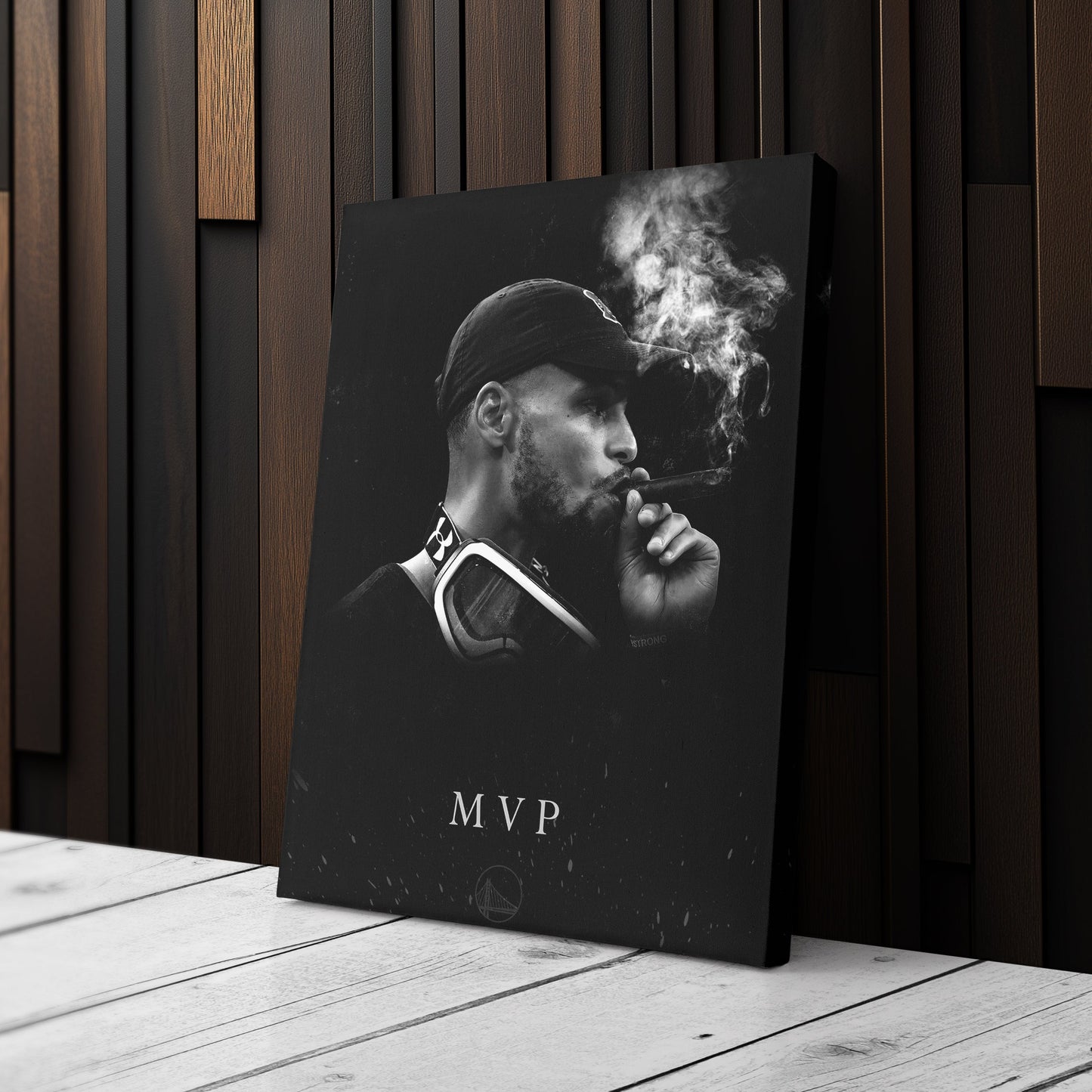 Stephen Curry Cigar Canvas – NBA Champion Wall Art