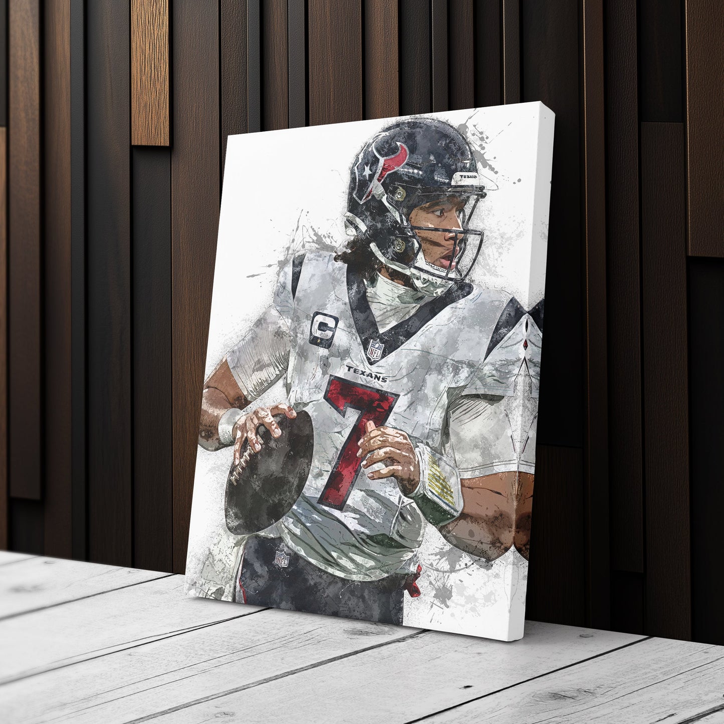 C.J. Stroud Canvas Art – Houston Texans Wall Decor
