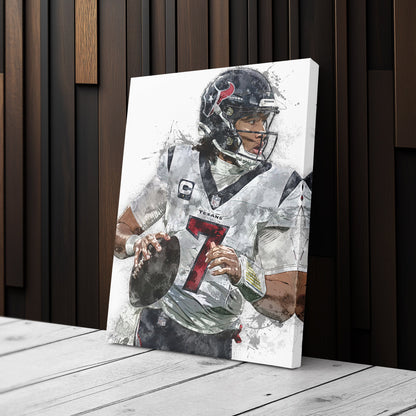 C.J. Stroud Canvas Art – Houston Texans Wall Decor