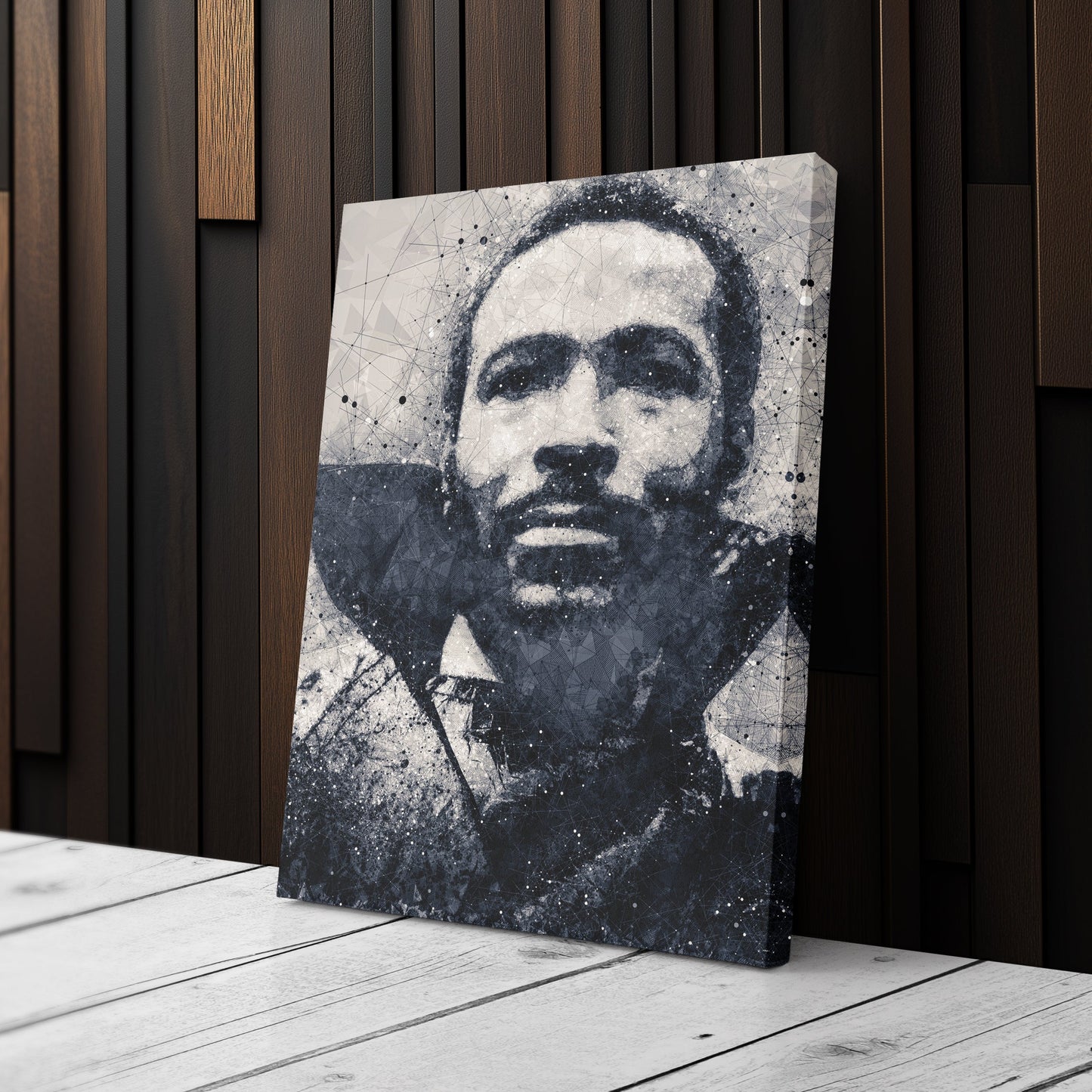 Marvin Gaye Canvas Art – Geometric Music Wall Decor