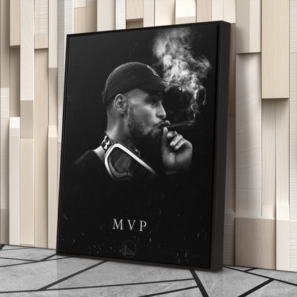 Stephen Curry Cigar Canvas – NBA Champion Wall Art