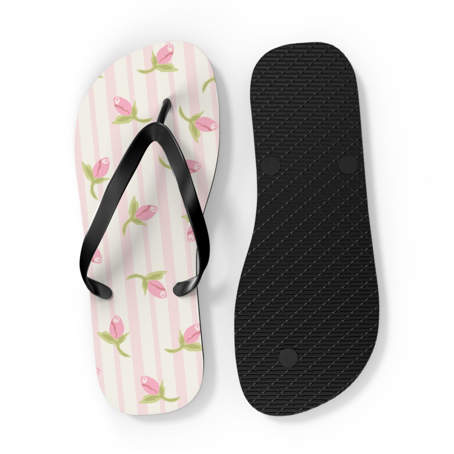 Customizable: Chic Floral Flip Flops for Summer, Trendy Beach Sandals, Perfect for Vacation, Gifts for Her