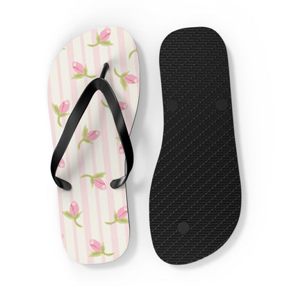 Customizable: Chic Floral Flip Flops for Summer, Trendy Beach Sandals, Perfect for Vacation, Gifts for Her