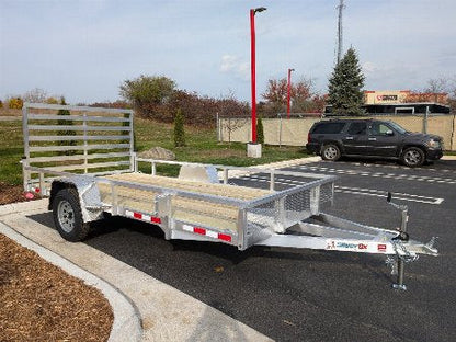 Silver Ox 7x14 Single Axle Aluminum Utility Trailer  with Stoneguard