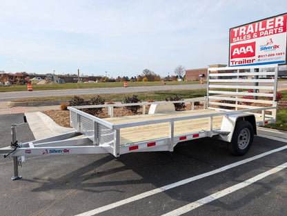 Silver Ox 7x14 Single Axle Aluminum Utility Trailer  with Stoneguard