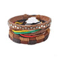 Vintage Punk Leather Wrap Bracelet - Multilayer Beaded Bracelet for Men & Women