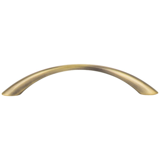 128 mm Brushed Antique Brass Arched Kingsport Cabinet Pull