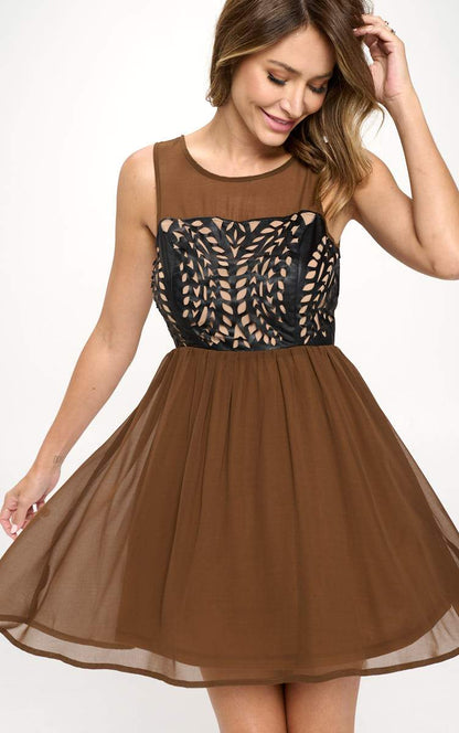 Women's Sleeveless Laser-Cut Fit and Flare Dress | Apparel | Kitchen + Metal