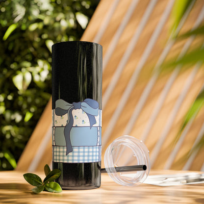 Customizable: Girly Book Club Skinny Tumbler with Straw, 20oz | Perfect for Events, Gifts, Coffee, and Summer Drinks