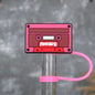 80’s Cassette Tape Straw Topper pink