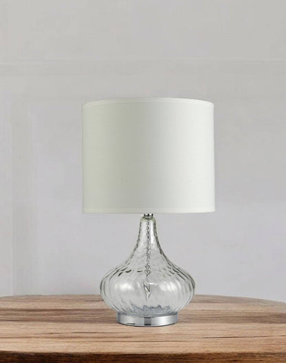 Clear Textured Glass Table Lamp