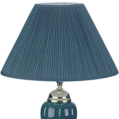 27" Ivory and Gold Ceramic Urn Table Lamp With Off White Empire Shade