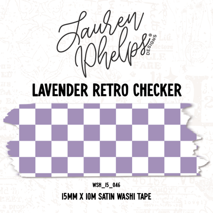 Lavender Retro Checker 15mm washi