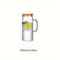 1pc Leak-Proof Glass Pitcher with Bamboo Lid, 1000ml/1500ml - Ideal