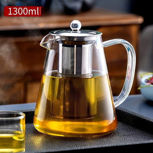 Elegant Floral Glass Teapot with Durable Infuser  Dishwasher Safe