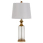 Set of Two 27" Glass Honeycomb and Rose Gold Table Lamps