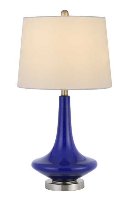Set Of Two 26" Silver Metal Two Light Bedside Table Lamps With White | Lighting | Kitchen + Metal