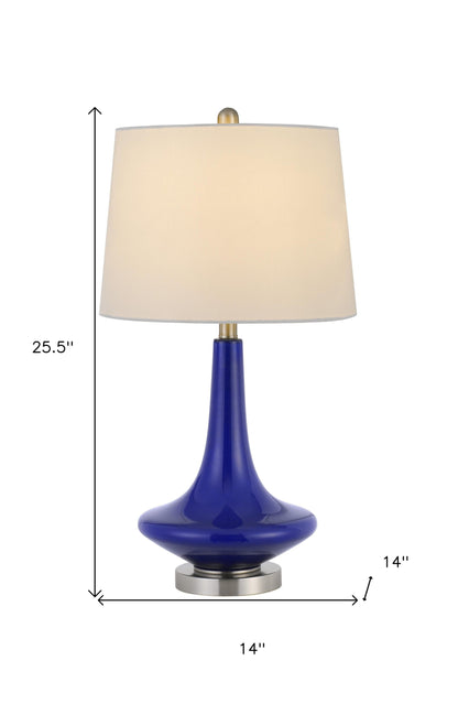 Set Of Two 26" Silver Metal Two Light Bedside Table Lamps With White | Lighting | Kitchen + Metal