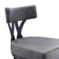 26" Gray And Black Faux Leather And Iron Low Back Counter Height Bar Chair