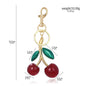 Red Cherry Bag Charm - Crystal Keychain Pendant in Zinc Alloy