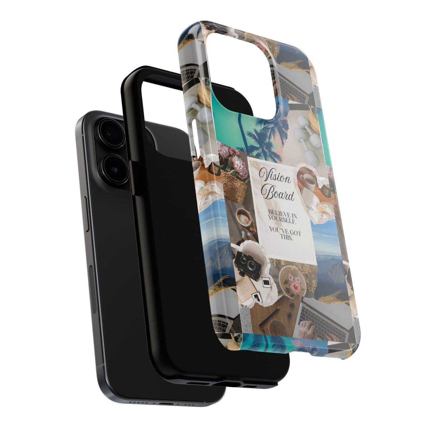 Inspiring Vision Board Phone Case, Motivational Tough Case, Adventurous Gift for Her, Self-Care, Dream Big, Unique Phone Accessory