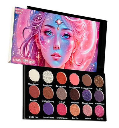 Create With Love 18‑Shade Eyeshadow Palette – Mattes, Shimmers & Glitters