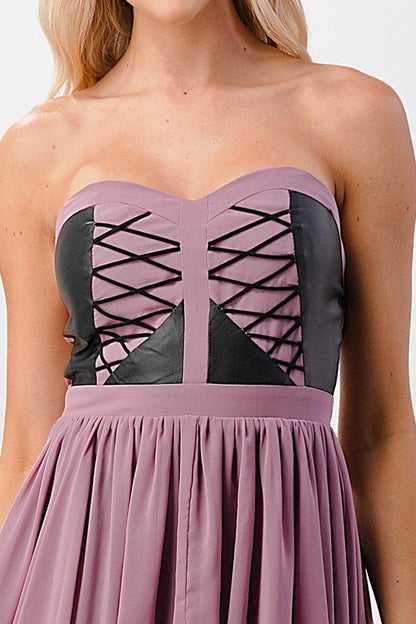 Strapless Lace-Up High-Low Dress | Apparel | Kitchen + Metal