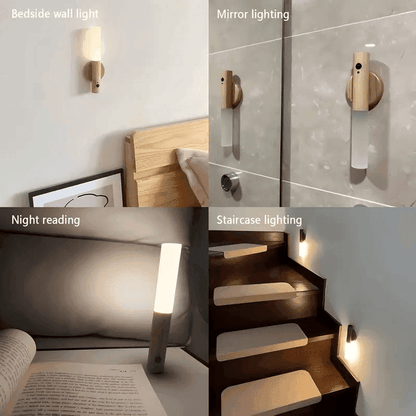Intelligent Human Body Induction LED Night Light – Rechargeable Wall Light for Hallway, Closet & Bathroom
