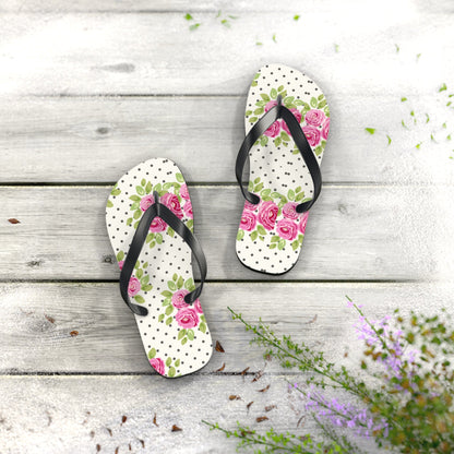 Customizable: Floral Flip Flops, Comfortable Summer Sandals, Beach Footwear, Gift for Vacation, Floral Patterns