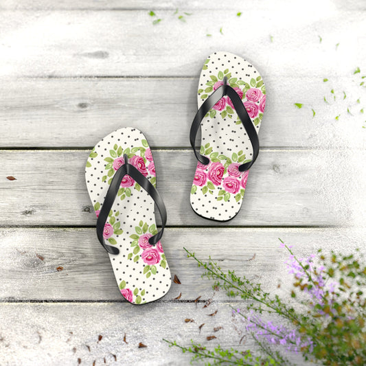 Customizable: Floral Flip Flops, Comfortable Summer Sandals, Beach Footwear, Gift for Vacation, Floral Patterns