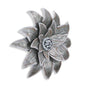 27" X 27" Gray and Off White Galvanized Metal Flower Hanging | Kitchen + Metal